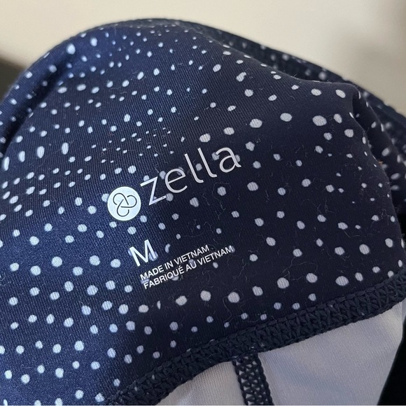 Zella Studio Crop Lite Legging Navy Blue White Dots - Picture 9 of 14